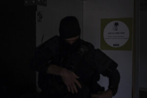 France, Toulouse, 2023-02-01. Operators from the GIGN antenna in Toulouse train to investigate an abandoned store using 