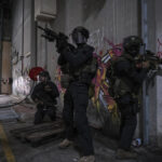 France, Toulouse, 2023-02-01. Operators from the GIGN antenna in Toulouse train to investigate an abandoned store using