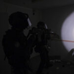 France, Toulouse, 2023-02-01. Operators from the GIGN antenna in Toulouse train to investigate an abandoned store using