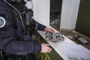 France, Toulouse, 2023-02-01. Operators from the GIGN antenna in Toulouse train to investigate an abandoned store using 