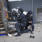 France, Toulouse, 2023-02-01. Operators from the GIGN antenna in Toulouse train to investigate an abandoned store using