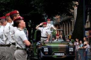 France, Toulouse, 2018-07-14. French paratroopers during the celebration of the 14 of july, bastille day, on Languedoc s
