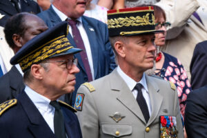 France, Toulouse, 2018-07-14. Senior officers during the celebration of the 14 of july, bastille day, on Languedoc stree