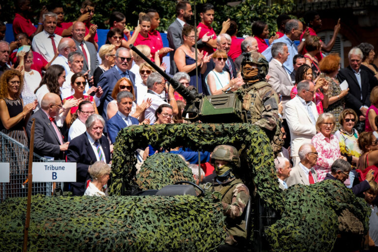 France, Toulouse, 2018-07-14. French paratroopers during the celebration of the 14 of july, bastille day, on Languedoc s