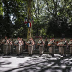 France, Castres, 2023-07-14. French paratroopers and police forces celebrate the 14 of july, bastille day, in Castres. P