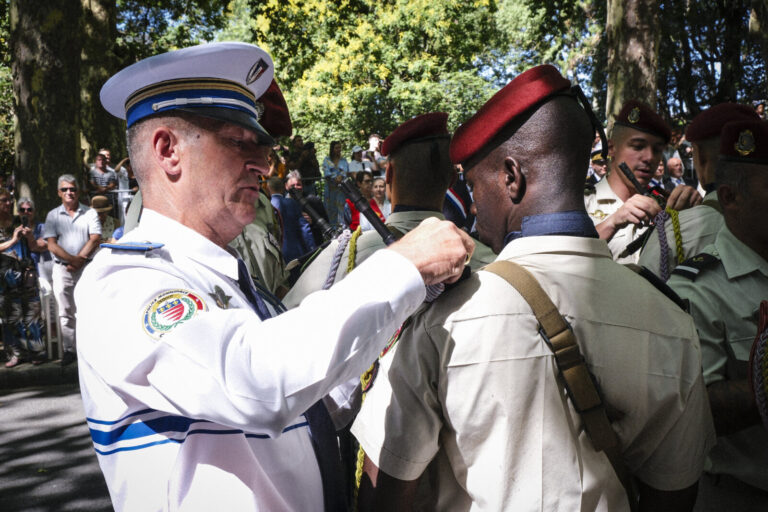 France, Castres, 2023-07-14. French paratroopers and police forces celebrate the 14 of july, bastille day, in Castres. P