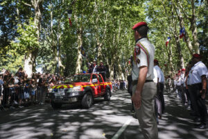 France, Castres, 2023-07-14. French paratroopers and police forces celebrate the 14 of july, bastille day, in Castres. P