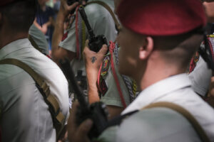 France, Castres, 2023-07-14. French paratroopers and police forces celebrate the 14 of july, bastille day, in Castres. P