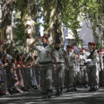 France, Castres, 2023-07-14. French paratroopers and police forces celebrate the 14 of july, bastille day, in Castres. P