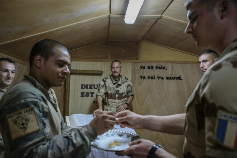 French soldiers deployed in an out-of-town operation in Mali have the opportunity to practice their religion thanks to G