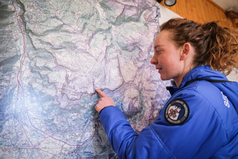 France, Chamonix, 2021-02-15. French young woman Nadege during training to be mountain rescue policewoman. Photograph by