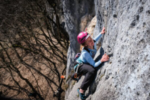 France, Chamonix, 2021-02-15. French young woman Nadege during training to be mountain rescue policewoman. Photograph by