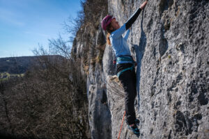 France, Chamonix, 2021-02-15. French young woman Nadege during training to be mountain rescue policewoman. Photograph by