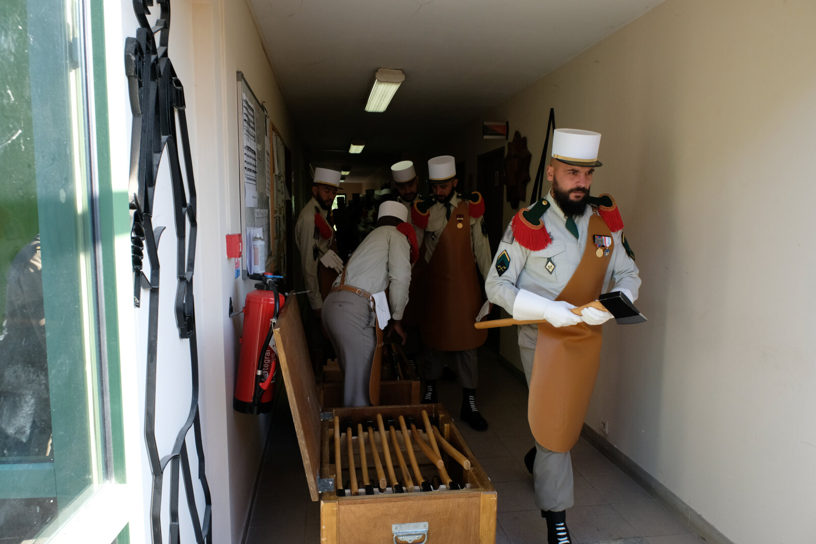 France, Aubagne, 2018-04-30. French Foreign Legion soldiers prepare for ceremony to commemorate the 155th anniversary of