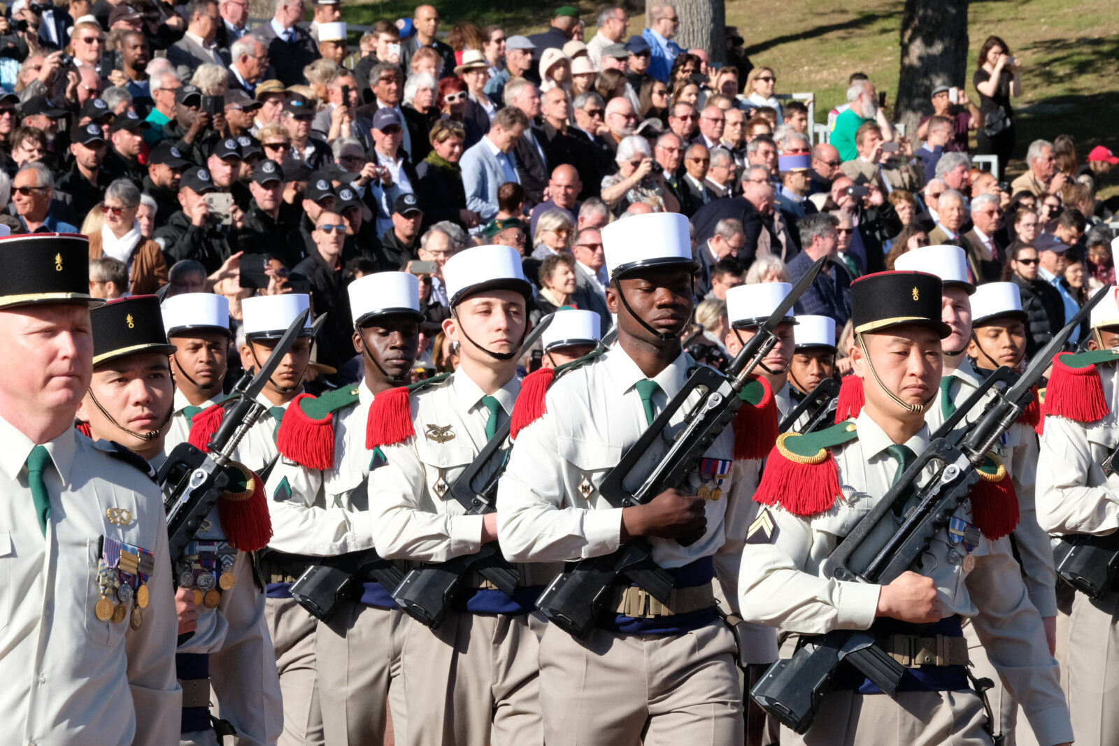 France, Aubagne, 2018-04-30. French Foreign Legion soldiers attend ceremony to commemorate the 155th anniversary of the 
