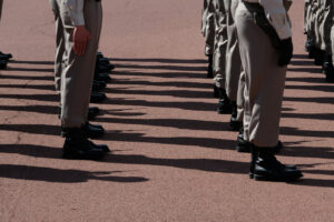 France, Aubagne, 2018-04-30. French Foreign Legion soldiers attend ceremony to commemorate the 155th anniversary of the 