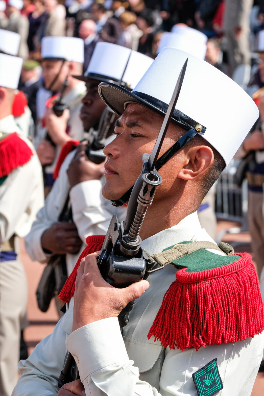 France, Aubagne, 2018-04-30. French Foreign Legion soldiers attend ceremony to commemorate the 155th anniversary of the 