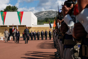 France, Aubagne, 2018-04-30. French Prime Minister Edouard Philippe, French Defence Minister Florence Parly and French G