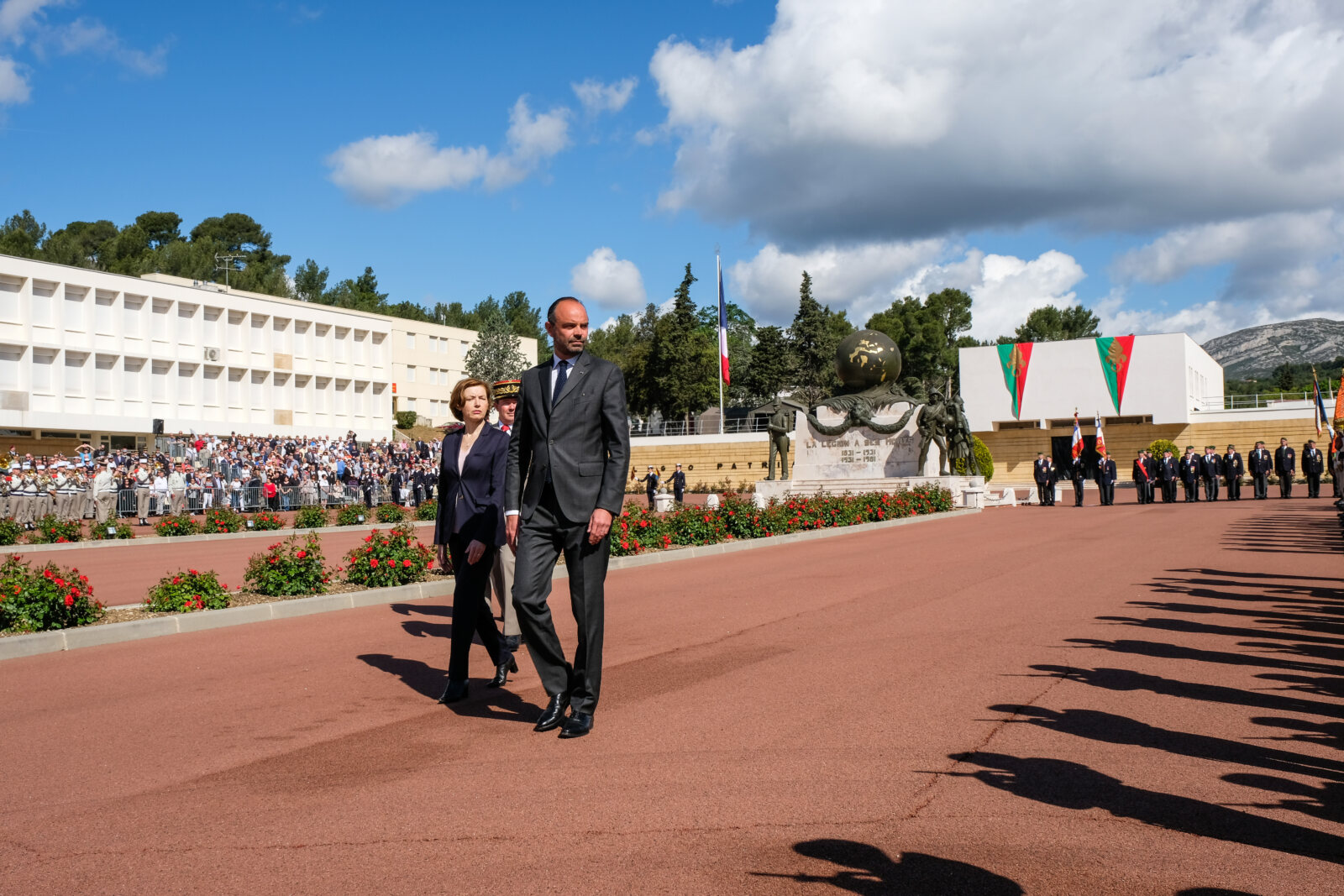 France, Aubagne, 2018-04-30. French Prime Minister Edouard Philippe, French Defence Minister Florence Parly and French G