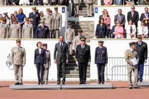 France, Aubagne, 2018-04-30. French Prime Minister Edouard Philippe, French Defence Minister Florence Parly and French G
