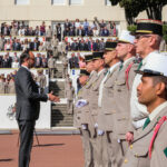 France, Aubagne, 2018-04-30. French Prime Minister Edouard Philippe, French Defence Minister Florence Parly and French G