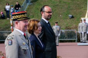 France, Aubagne, 2018-04-30. French Prime Minister Edouard Philippe, French Defence Minister Florence Parly and French G
