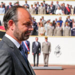 France, Aubagne, 2018-04-30. French Prime Minister Edouard Philippe, French Defence Minister Florence Parly and French G