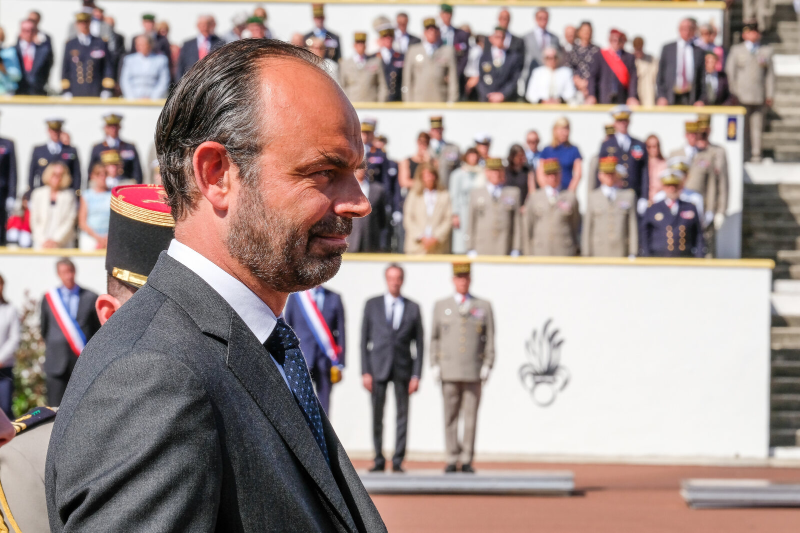France, Aubagne, 2018-04-30. French Prime Minister Edouard Philippe, French Defence Minister Florence Parly and French G