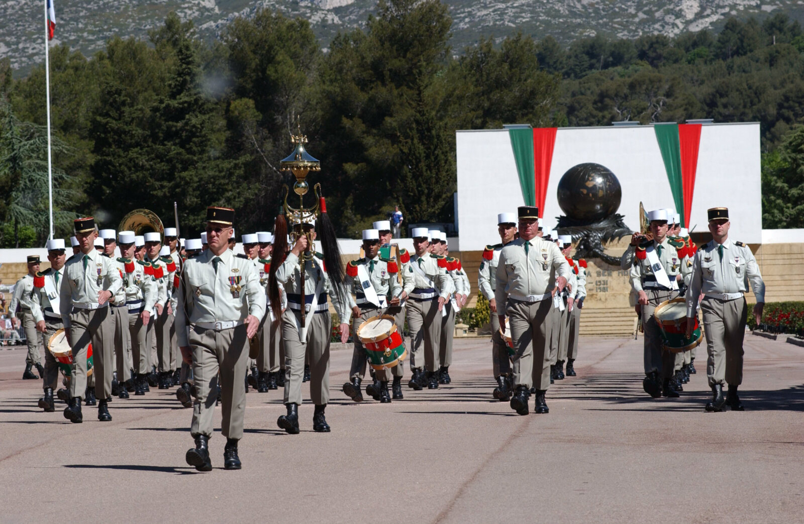 France, Aubagne, 2004-04-30. Ceremony of the battle of Camerone in the 1st foreign regiment (1st RE). Photograph by JR D