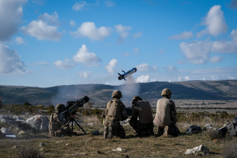 France, Canjuers, 2020-11-14. French soldiers train for the first time in Europe with the new MMP, (medium range missile
