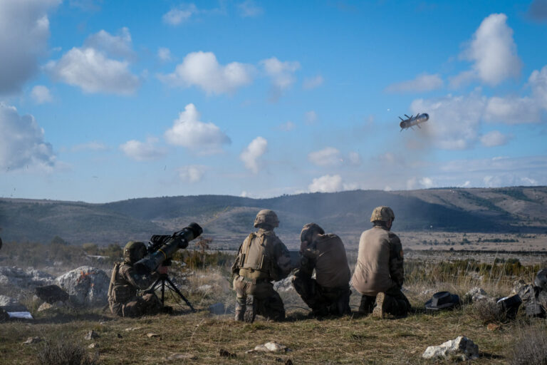 France, Canjuers, 2020-11-14. French soldiers train for the first time in Europe with the new MMP, (medium range missile
