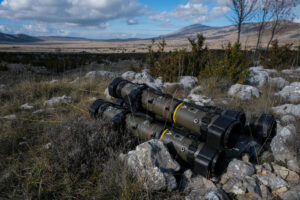 France, Canjuers, 2020-11-14. French soldiers train for the first time in Europe with the new MMP, (medium range missile