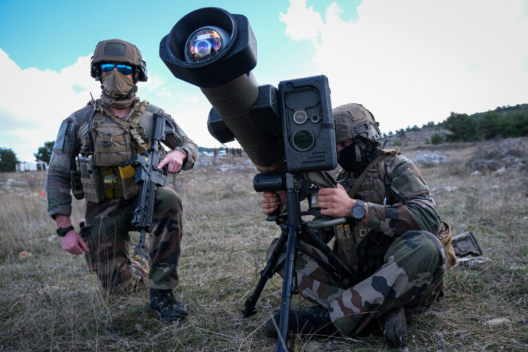 France, Canjuers, 2020-11-14. French soldiers train for the first time in Europe with the new MMP, (medium range missile