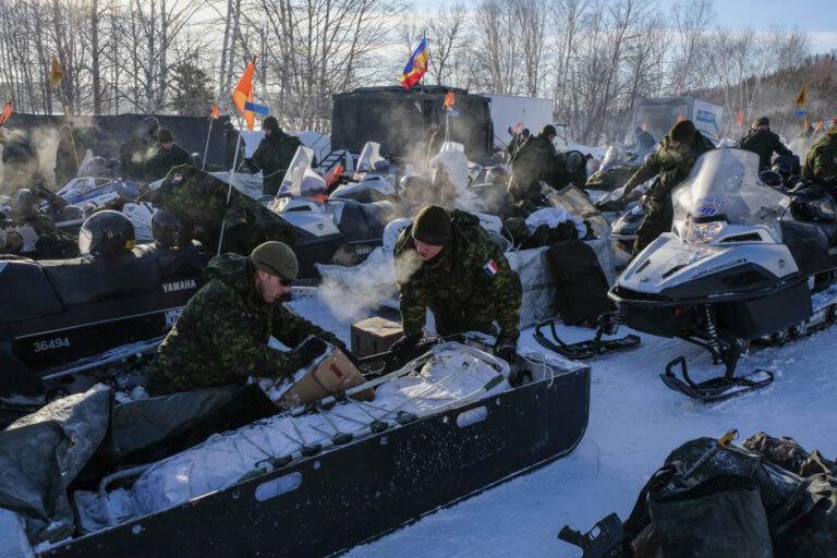 Canada - Quebec - 2017-01-14. During three weeks, french and canadian army trained together during a special exercice ca