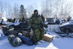 Canada - Quebec - 2017-01-14. During three weeks, french and canadian army trained together during a special exercice ca