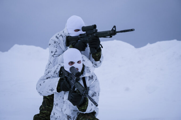Canada - Quebec - 2017-01-16. During three weeks, french and canadian army trained together during a special exercice ca