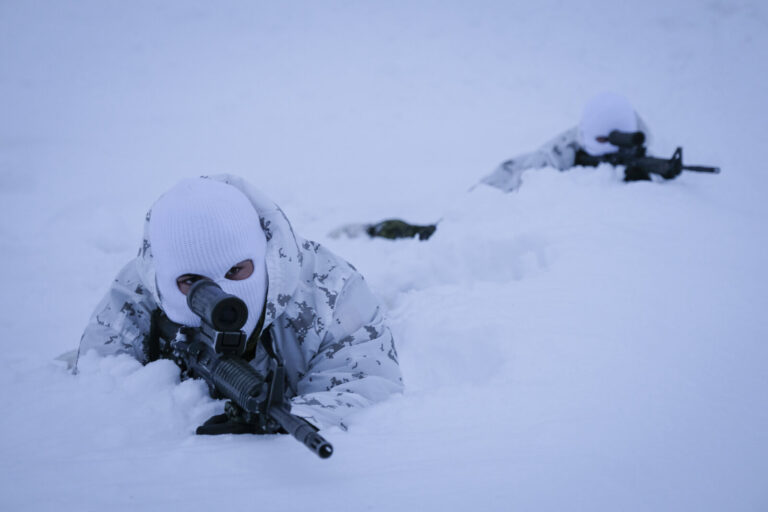 Canada - Quebec - 2017-01-16. During three weeks, french and canadian army trained together during a special exercice ca