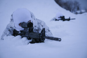 Canada - Quebec - 2017-01-16. During three weeks, french and canadian army trained together during a special exercice ca