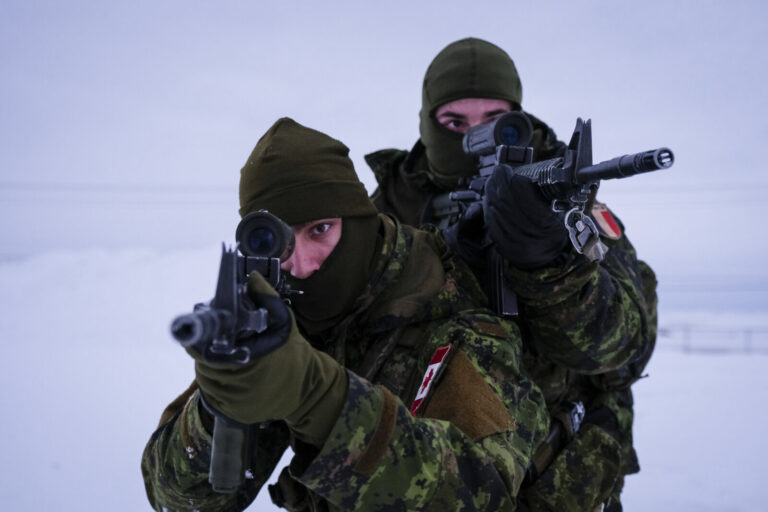 Canada - Quebec - 2017-01-16. During three weeks, french and canadian army trained together during a special exercice ca