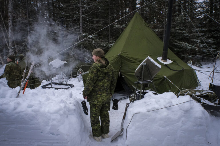 Canada - Quebec - 2017-01-19. During three weeks, french and canadian army trained together during a special exercice ca