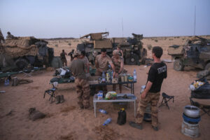 Burkina Faso, april 2021. Dailylife of French army soldiers during operation barkhane, war against terrorism in Sahel Af