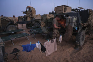 Burkina Faso, april 2021. Dailylife of French army soldiers during operation barkhane, war against terrorism in Sahel Af