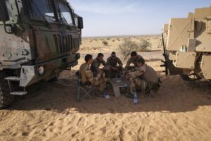 Burkina Faso, april 2021. Dailylife of French army soldiers during operation barkhane, war against terrorism in Sahel Af