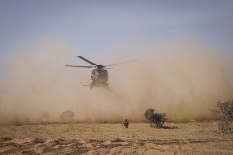 Burkina Faso, april 2021. Visit of General Conruyt, head of Barkhane operation inside a french operational camp.Burkina