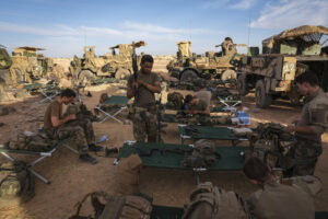 Burkina Faso, april 2021. Dailylife of French army soldiers during operation barkhane, war against terrorism in Sahel Af