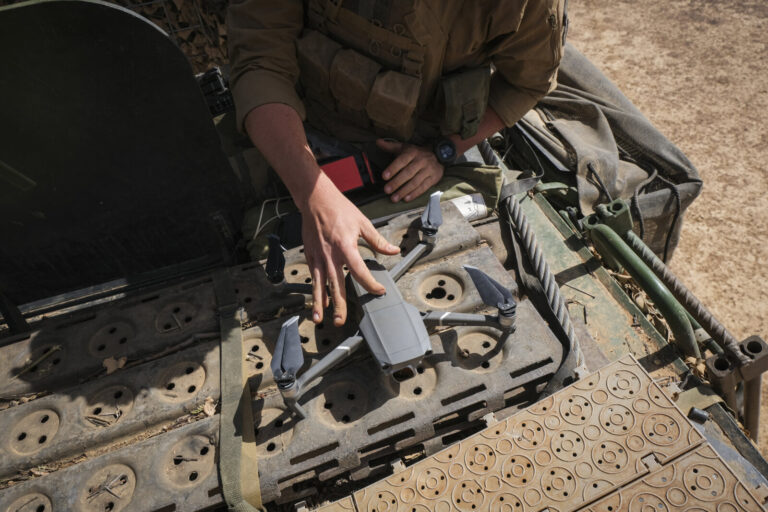 Burkina Faso, april 2021. A mavic pro 2 drone is used by french soldier in barkhane operation.Burkina Faso, avril 2021.