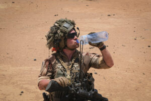 Burkina Faso, april 2021. French army soldiers patrol into Sahel desert during barkhane operation.Burkina Faso, avril 2