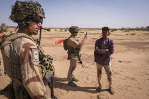 Burkina Faso, april 2021. French army soldiers looking for terrorist people into Sahel desert during barkhane operation.