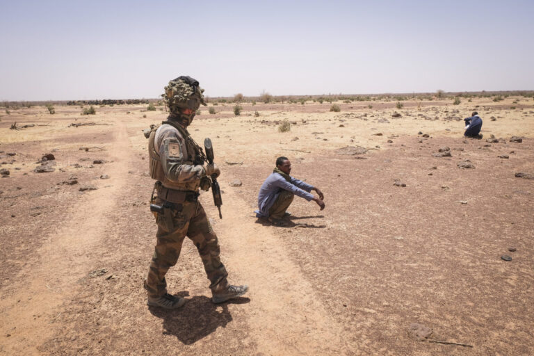 Burkina Faso, april 2021. French army soldiers looking for terrorist people into Sahel desert during barkhane operation.