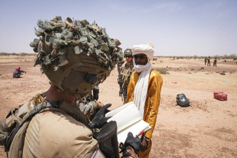 Burkina Faso, april 2021. French army soldiers looking for terrorist people into Sahel desert during barkhane operation.